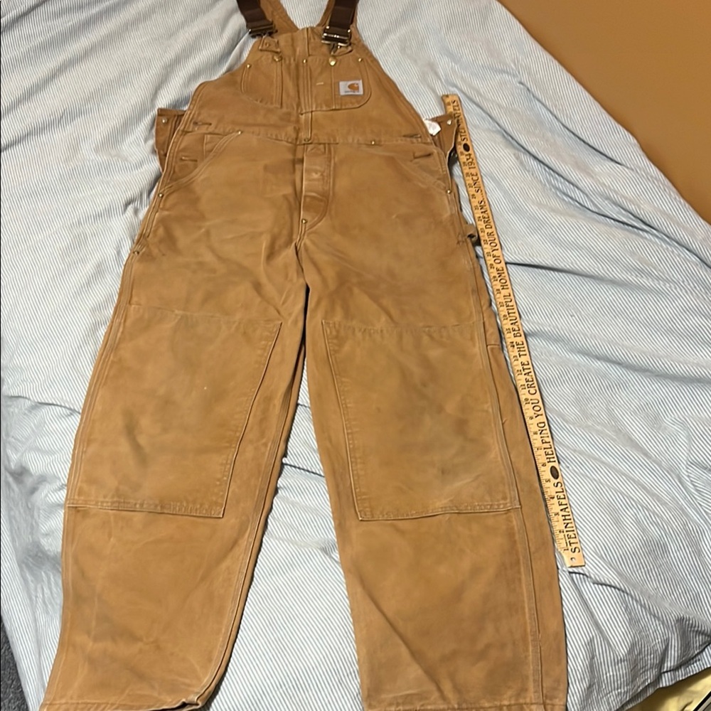 Men’s 32x30 Carhartt Brown Overalls Heavy-Duty Duck Canvas